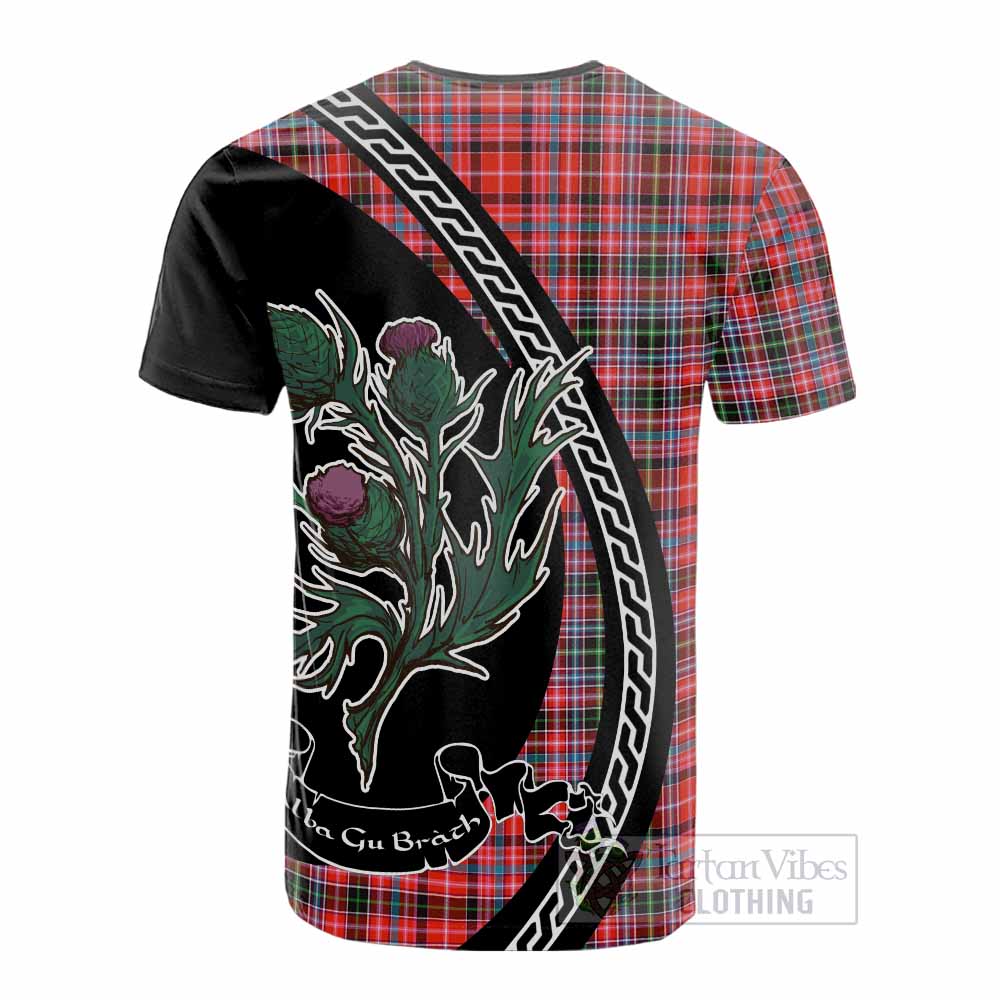 Straiton Family Crest Tartan Cotton T-shirt Alba Thistle Inspired - Tartan Vibes Clothing