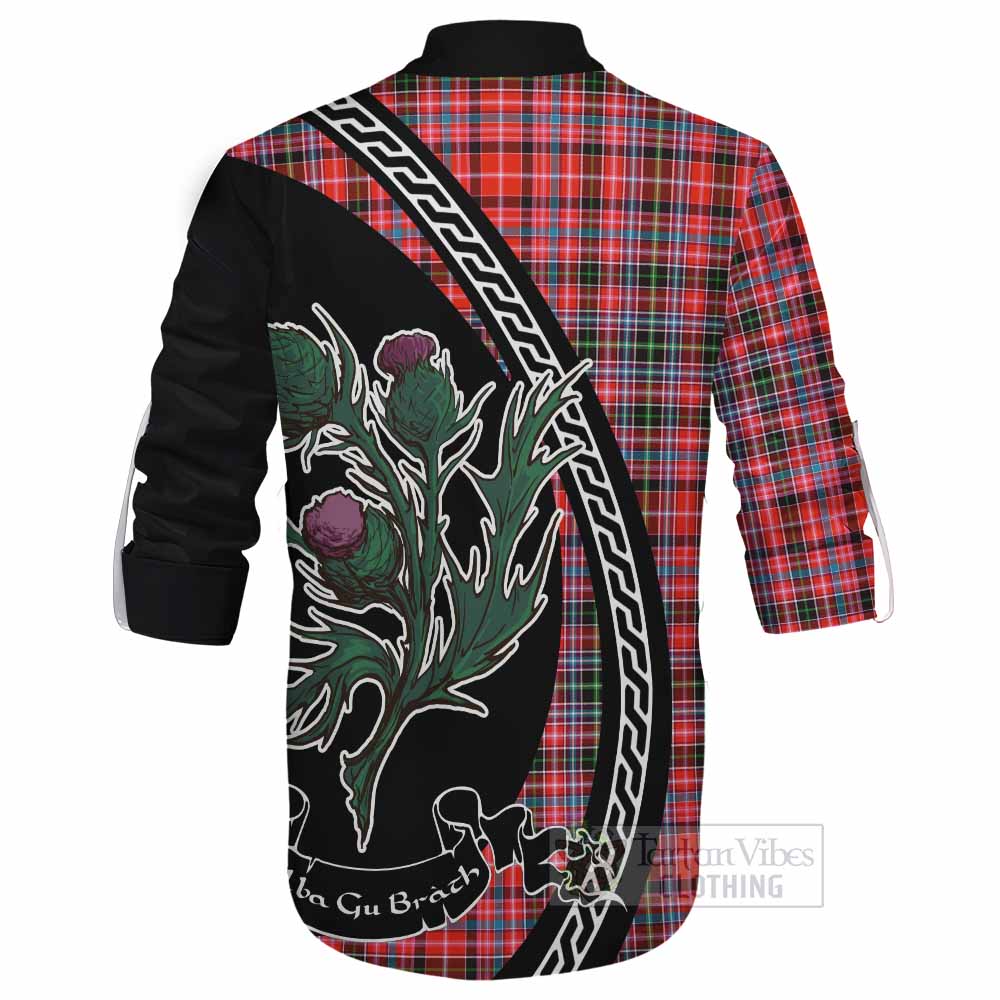 Straiton Family Crest Tartan Ghillie Shirt Alba Thistle Inspired - Tartan Vibes Clothing