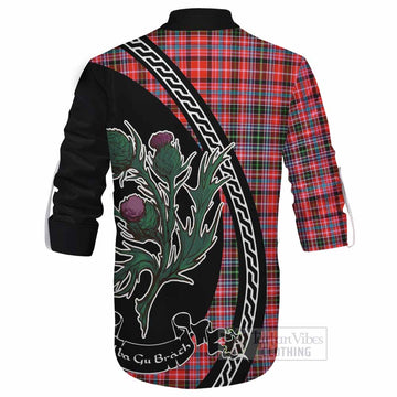Straiton Family Crest Tartan Ghillie Shirt Alba Thistle Inspired