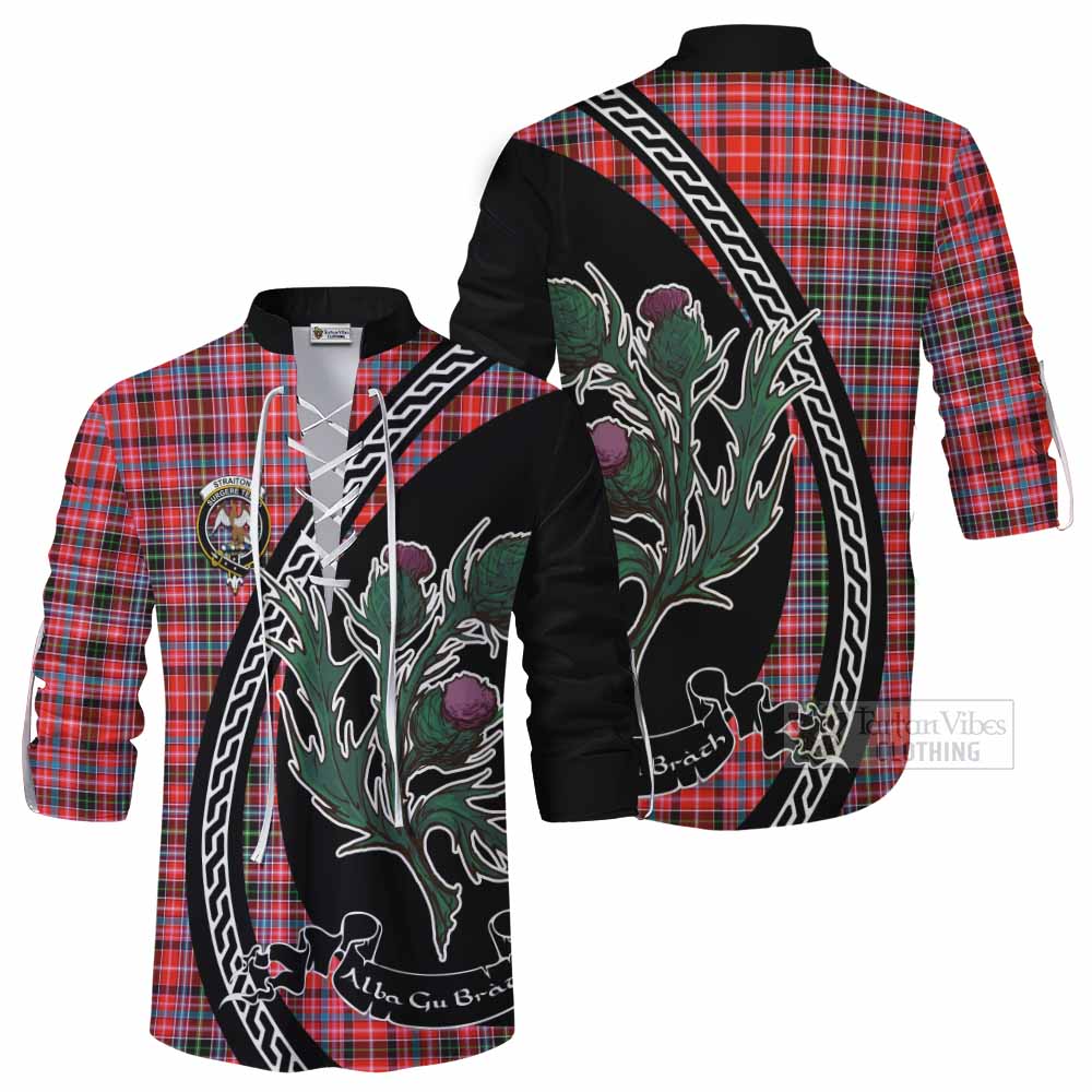 Straiton Family Crest Tartan Ghillie Shirt Alba Thistle Inspired - Tartan Vibes Clothing