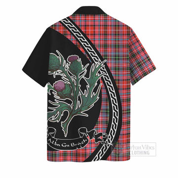 Straiton Family Crest Tartan Hawaiian Shirt Alba Thistle Inspired