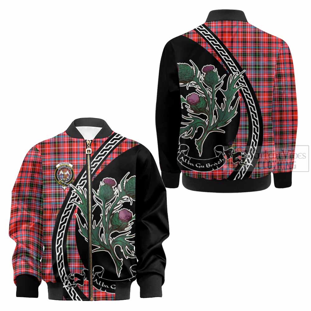 Straiton Family Crest Tartan Kid Bomber Jacket Alba Thistle Inspired - Tartan Vibes Clothing