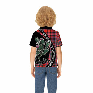 Straiton Family Crest Tartan Kid Polo Shirt Alba Thistle Inspired - Tartan Vibes Clothing
