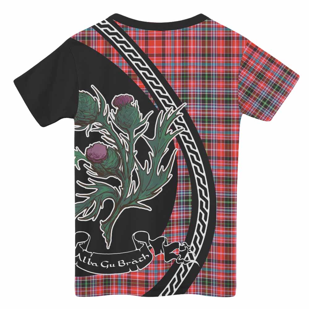 Straiton Family Crest Tartan Kid T-shirt Alba Thistle Inspired - Tartan Vibes Clothing