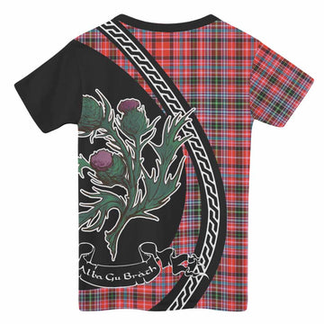 Straiton Family Crest Tartan Kid T-shirt Alba Thistle Inspired - Tartan Vibes Clothing