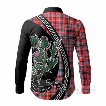 Straiton Family Crest Tartan Long Sleeve Button Shirts Alba Thistle Inspired
