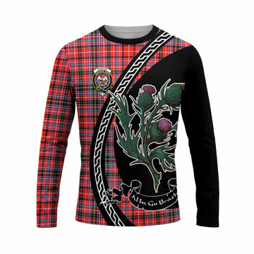 Straiton Family Crest Tartan Long Sleeve T-Shirt Alba Thistle Inspired - Tartan Vibes Clothing