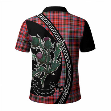 Straiton Family Crest Tartan Polo Shirt Alba Thistle Inspired