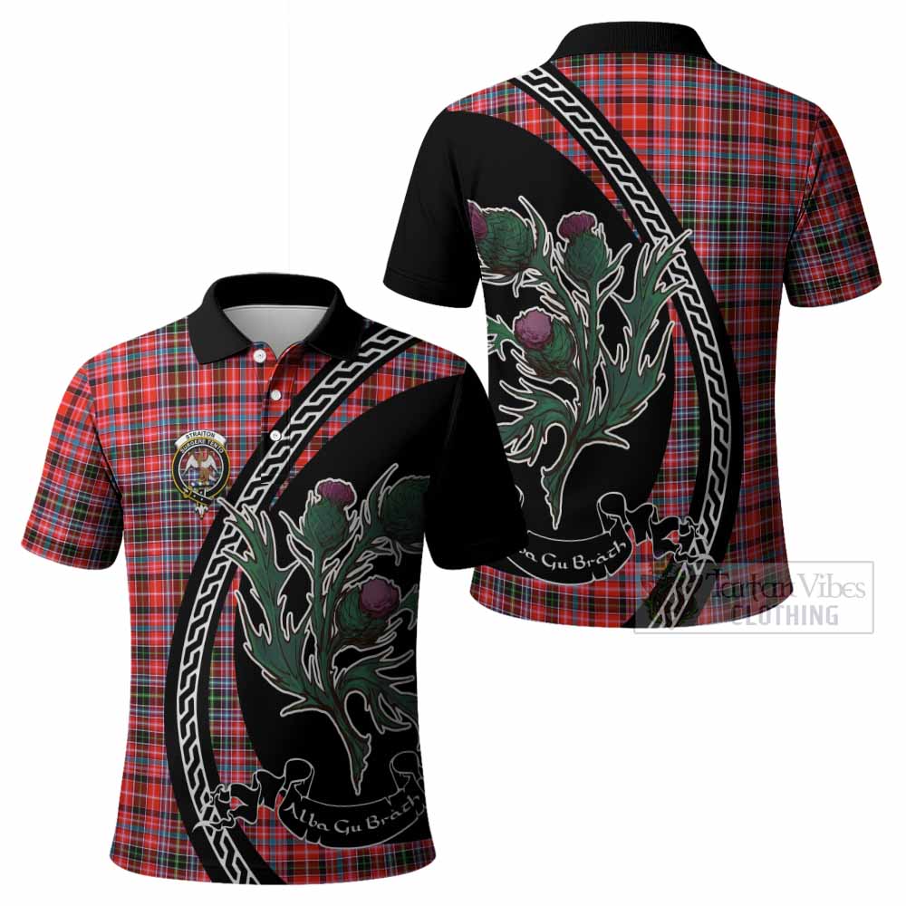Straiton Family Crest Tartan Polo Shirt Alba Thistle Inspired - Tartan Vibes Clothing