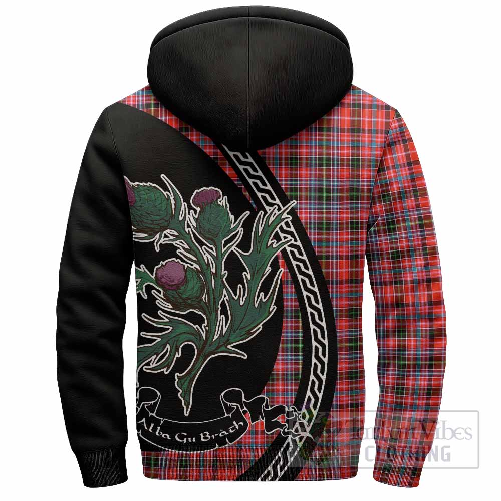 Straiton Family Crest Tartan Sherpa Hoodie Alba Thistle Inspired - Tartan Vibes Clothing