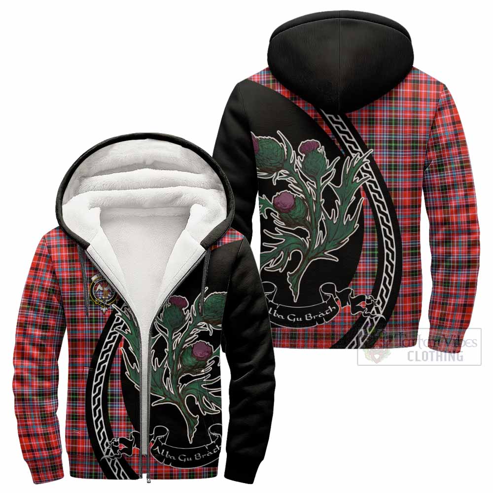 Straiton Family Crest Tartan Sherpa Hoodie Alba Thistle Inspired - Tartan Vibes Clothing