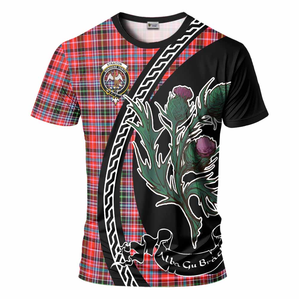 Straiton Family Crest Tartan T-Shirt Alba Thistle Inspired - Tartan Vibes Clothing
