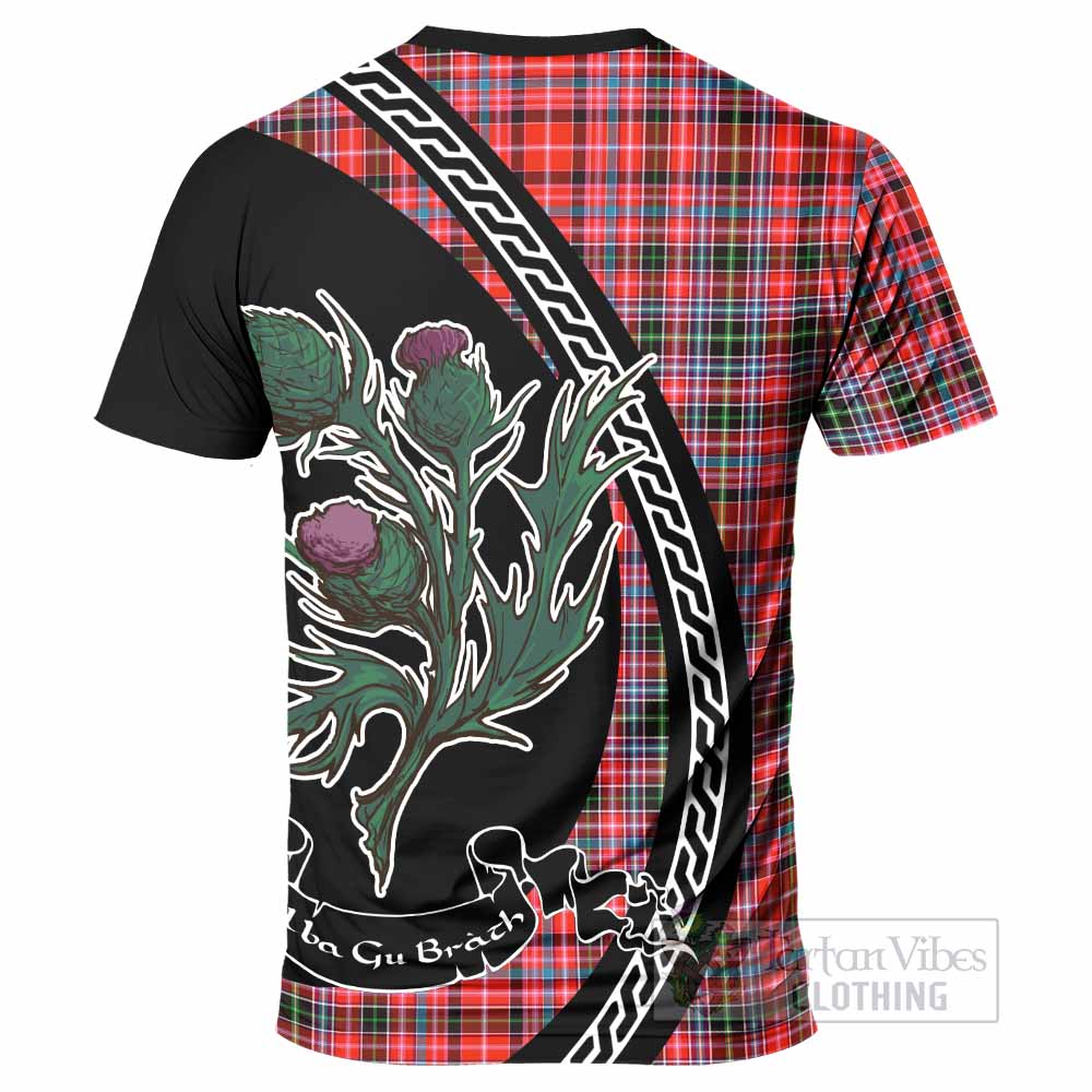 Straiton Family Crest Tartan T-Shirt Alba Thistle Inspired - Tartan Vibes Clothing