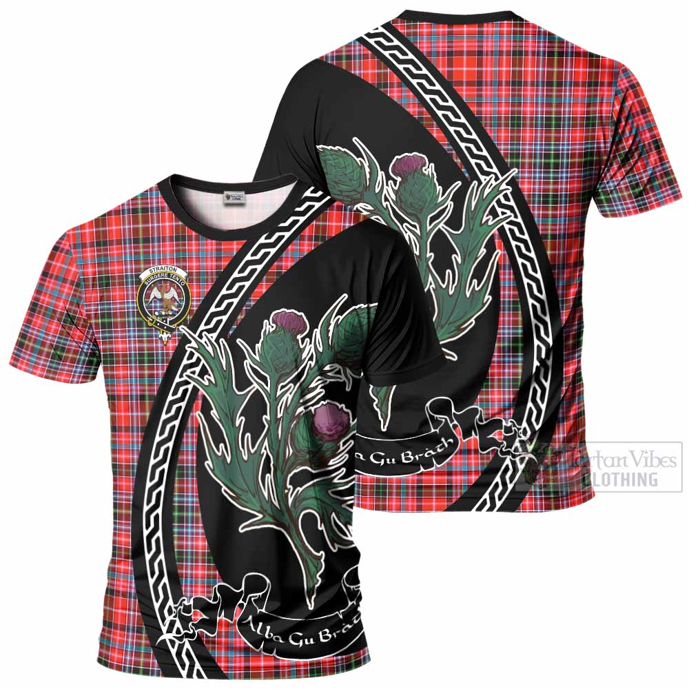 Straiton Family Crest Tartan T-Shirt Alba Thistle Inspired - Tartan Vibes Clothing