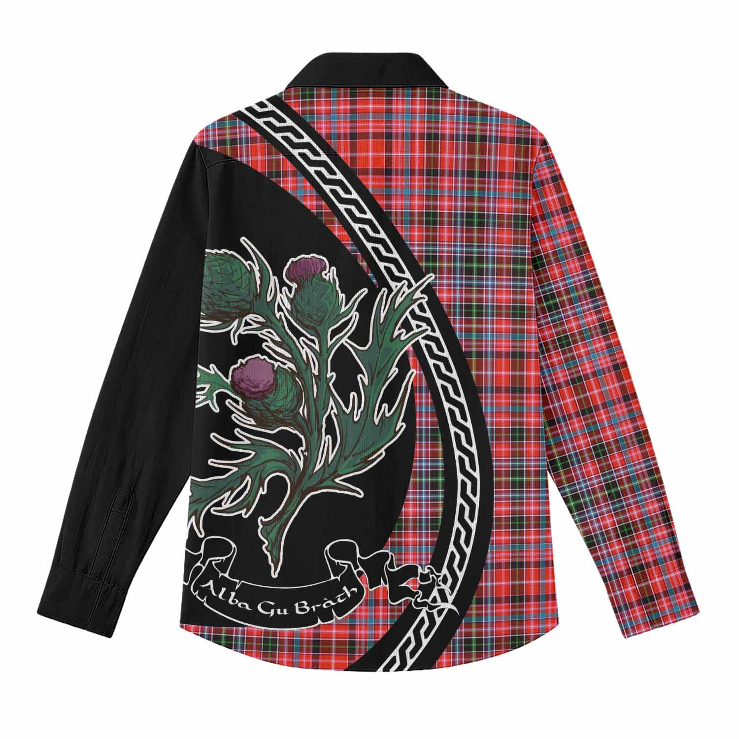Straiton Family Crest Tartan Women Casual Shirt Alba Thistle Inspired - Tartan Vibes Clothing