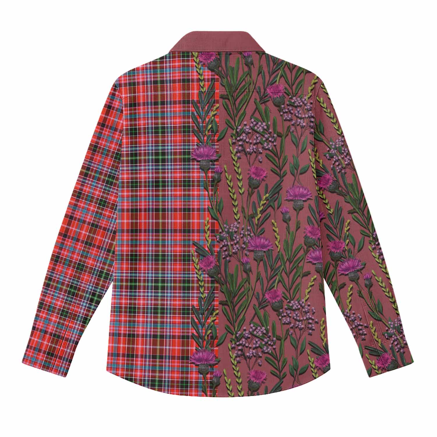 Straiton Family Crest Tartan Women Casual Shirt Scottish Thistle Flower Pattern Half Style - Tartan Vibes Clothing