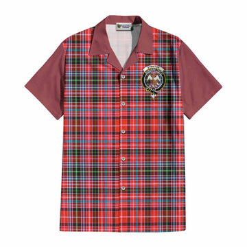 Straiton Tartan Accent Cotton Hawaiian Shirt with Family Crest