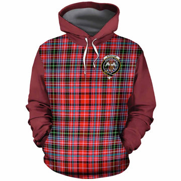 Straiton Tartan Accent Cotton Hoodie with Family Crest