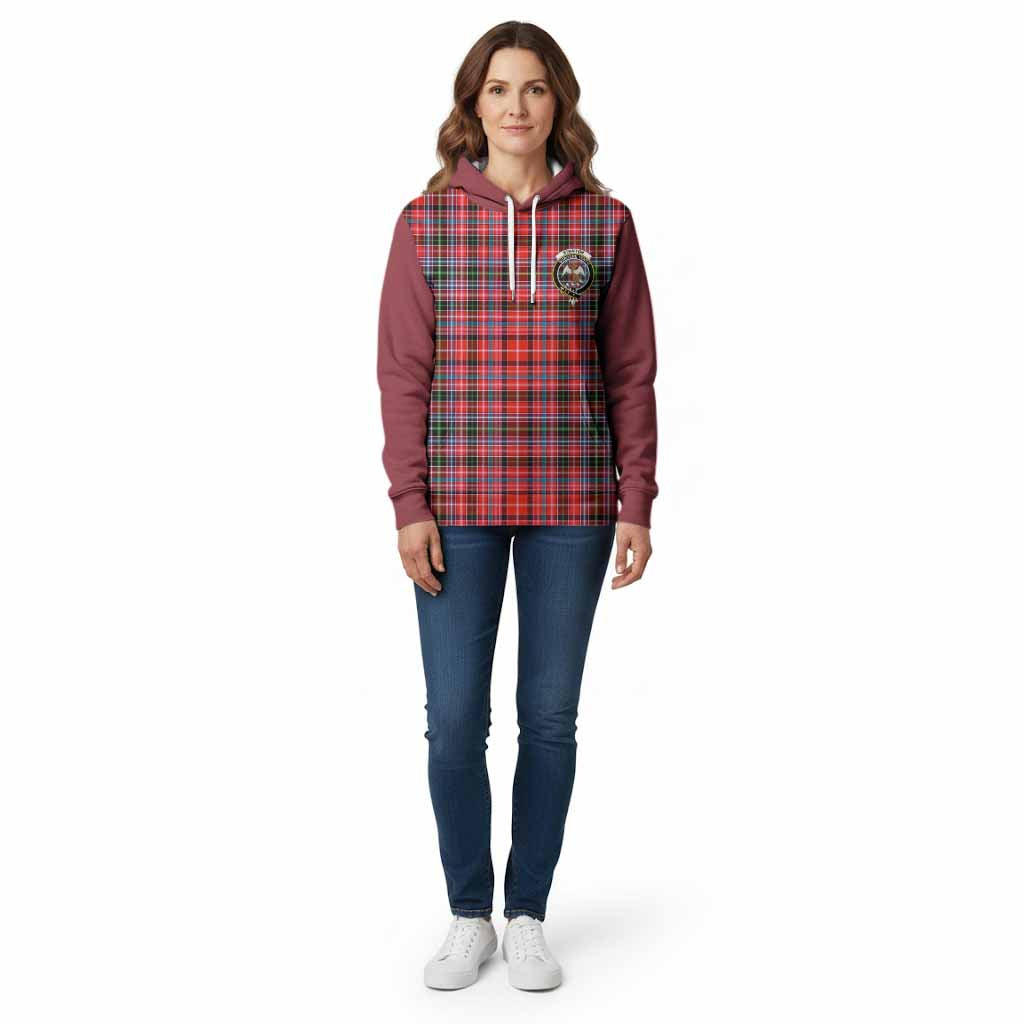 Straiton Tartan Accent Cotton Hoodie with Family Crest