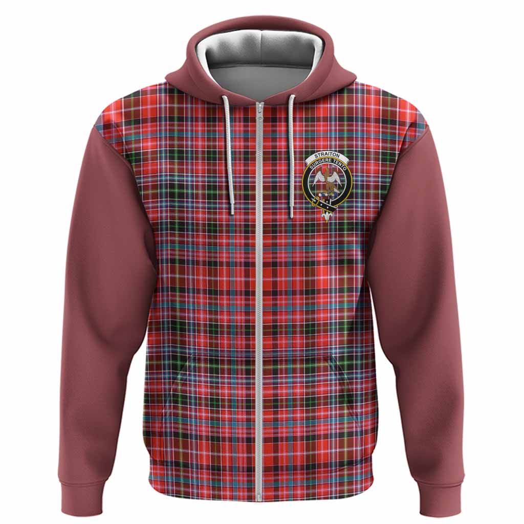 Straiton Tartan Accent Hoodie with Family Crest