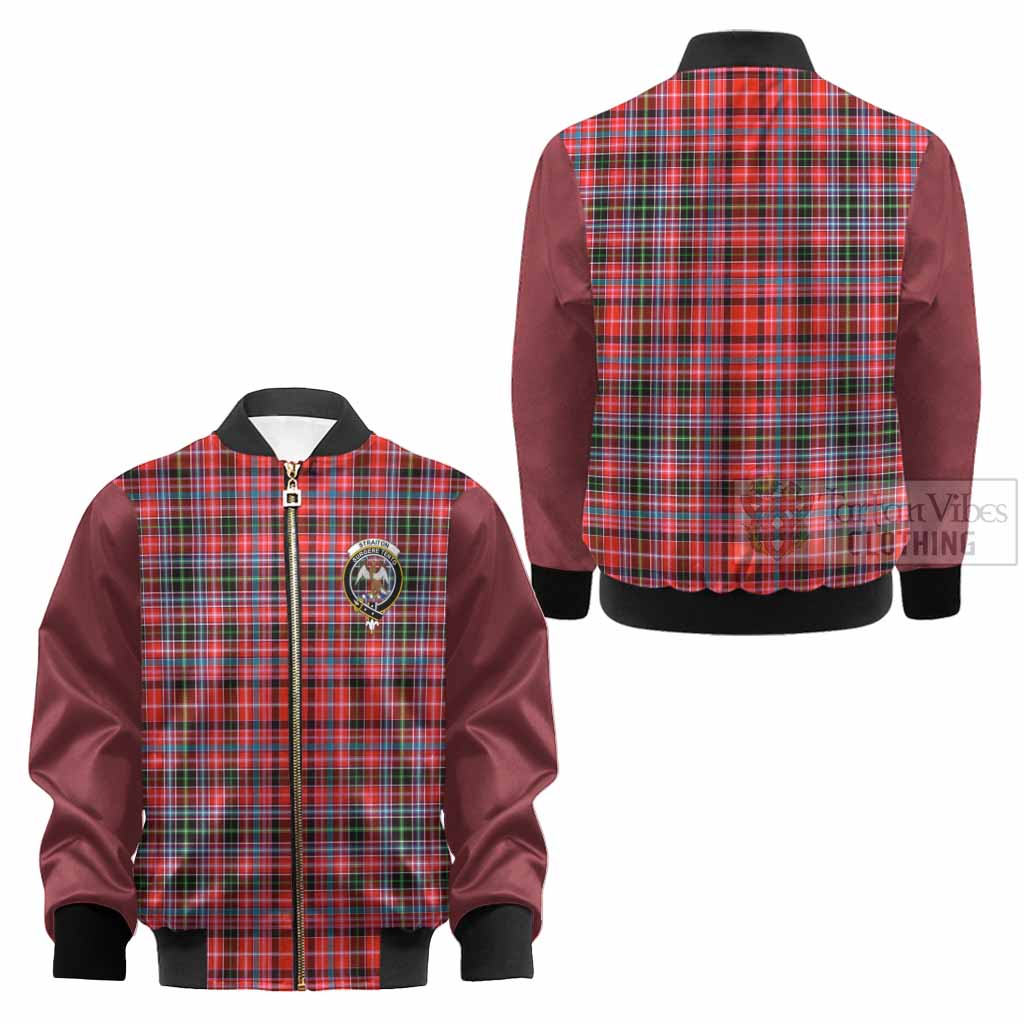 Straiton Tartan Accent Kid Bomber Jacket with Family Crest