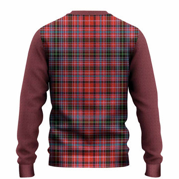 Straiton Tartan Accent Knitted Sweater with Family Crest
