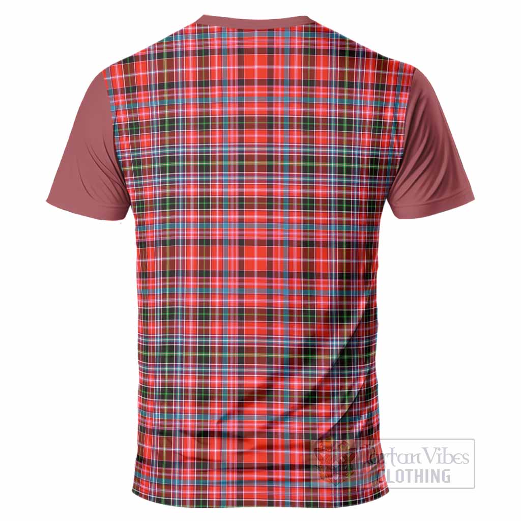 Straiton Tartan Accent T-Shirt with Family Crest