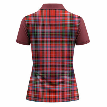 Straiton Tartan Accent Women Polo Shirt with Family Crest