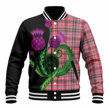 Straiton Tartan Baseball Jacket Traditional Scottish Thistle