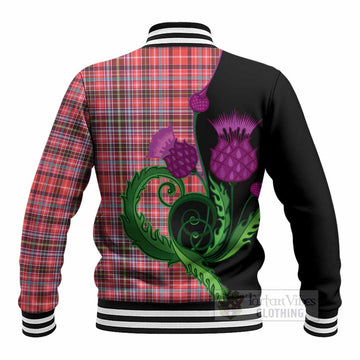 Straiton Tartan Baseball Jacket Traditional Scottish Thistle
