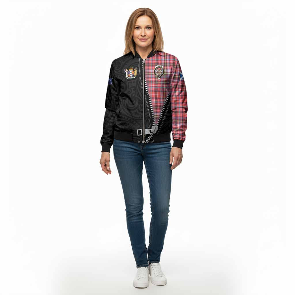 Straiton Tartan Bomber Jacket New Zealand Pattern Unique Zipper Stylized