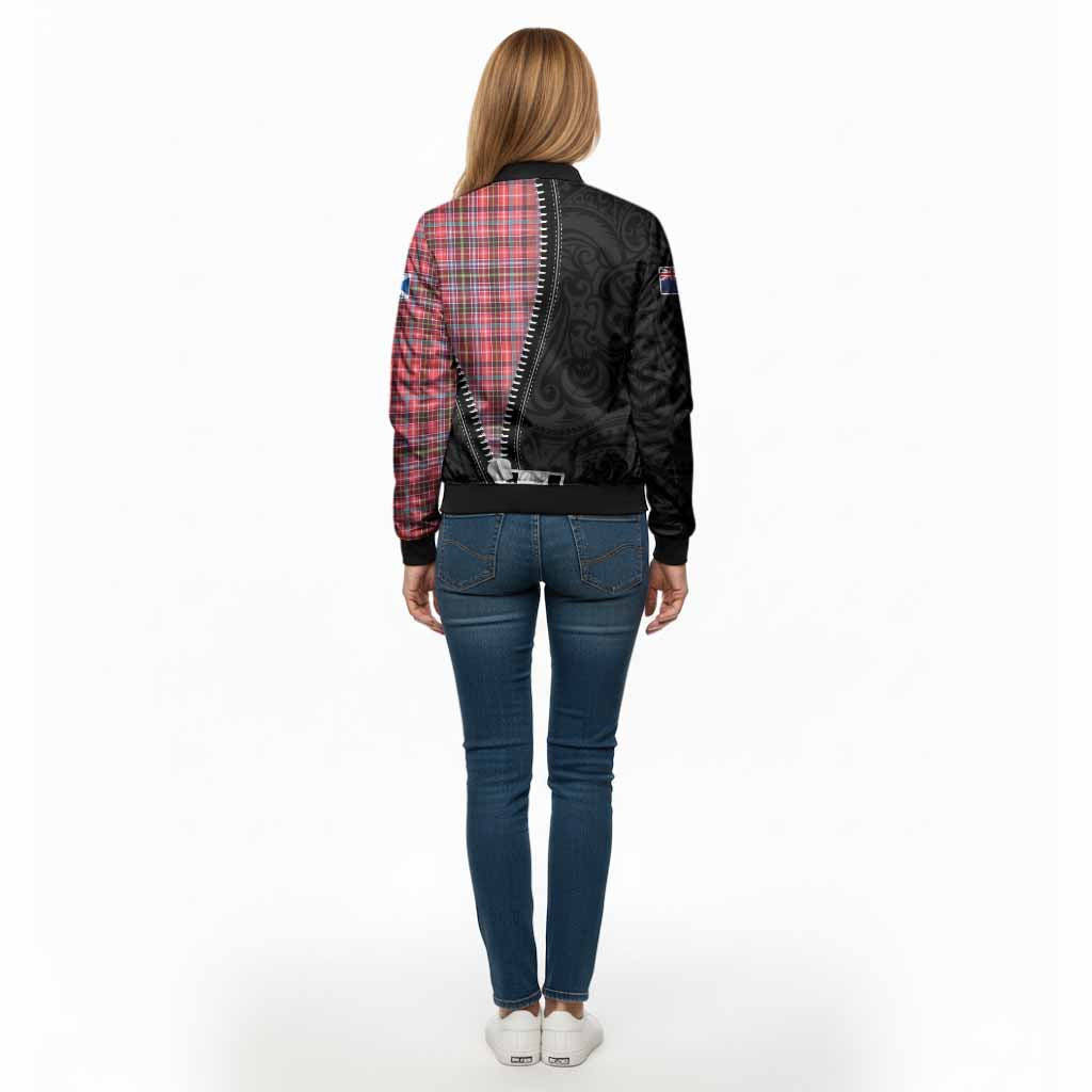 Straiton Tartan Bomber Jacket New Zealand Pattern Unique Zipper Stylized