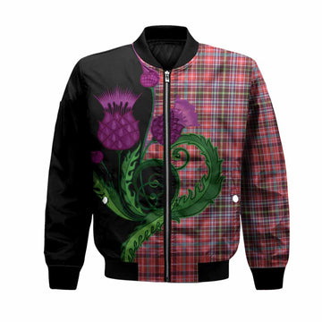 Straiton Tartan Bomber Jacket Traditional Scottish Thistle