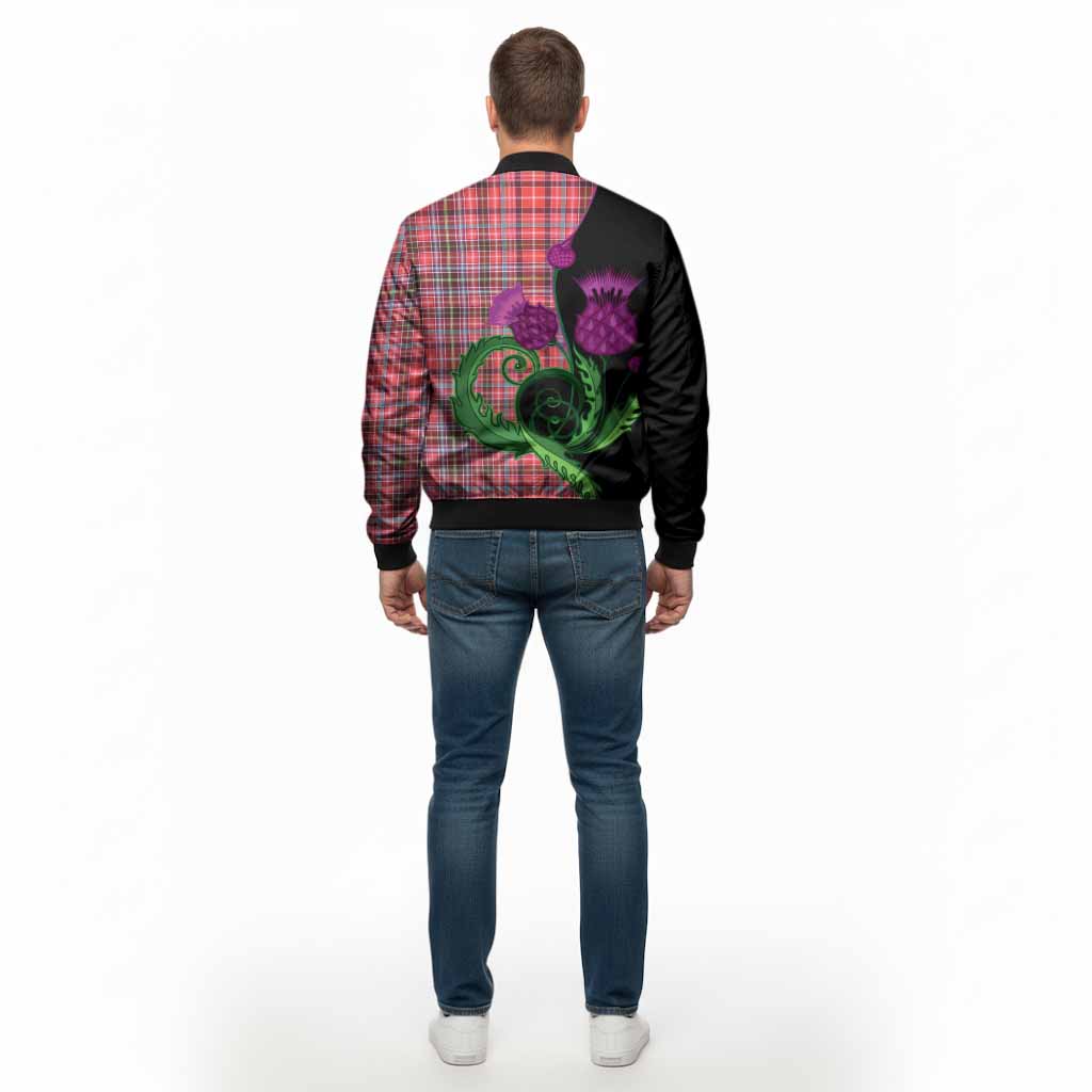 Straiton Tartan Bomber Jacket Traditional Scottish Thistle