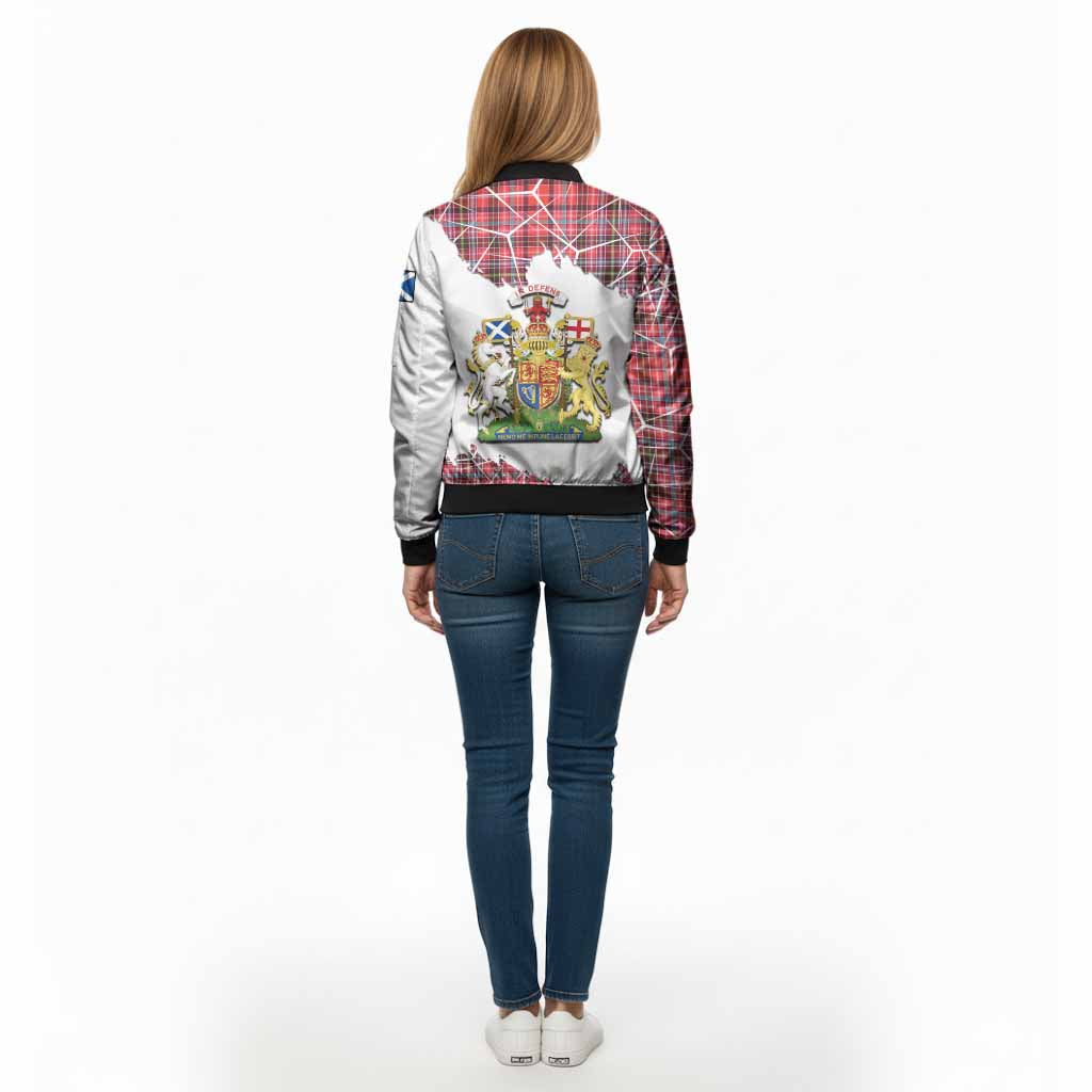 Straiton Tartan Bomber Jacket with Family Crest and Lion Rampant Grunge Style