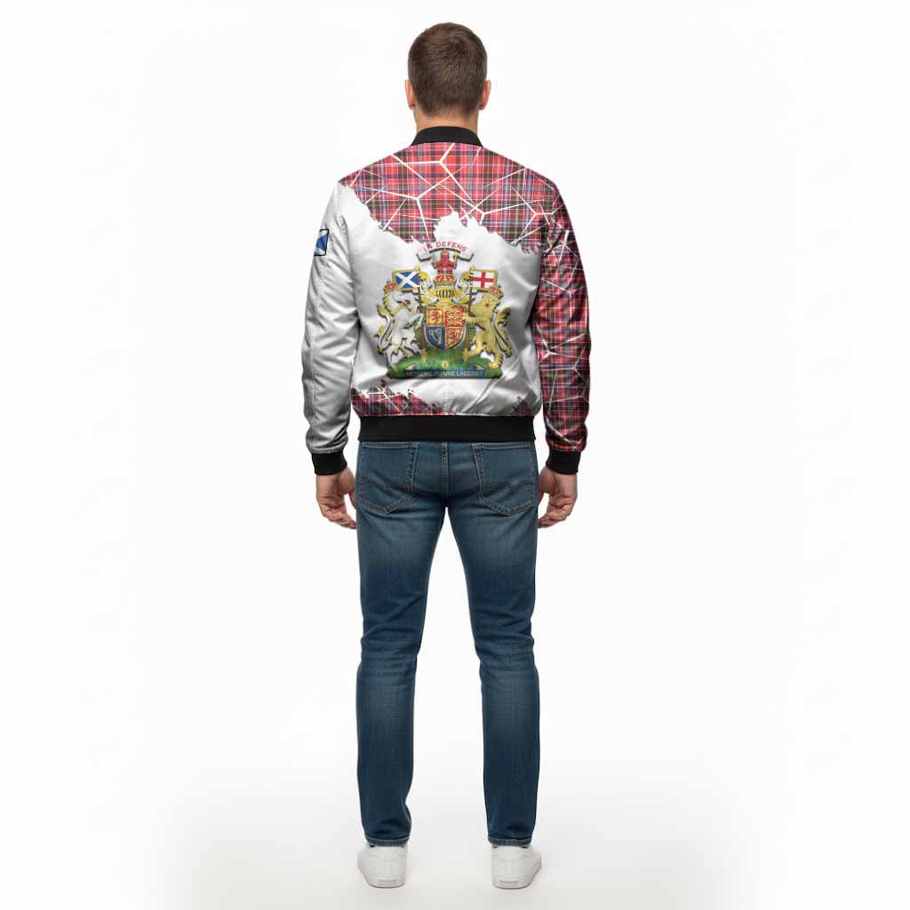 Straiton Tartan Bomber Jacket with Family Crest and Lion Rampant Grunge Style