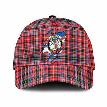 Straiton Tartan Classic Cap with Family Crest In Me Style