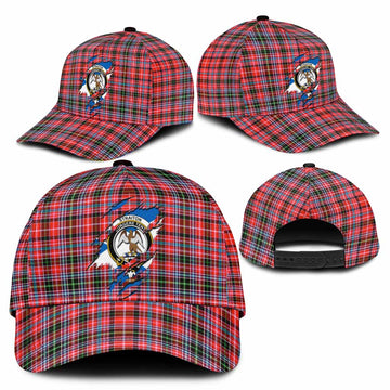 Straiton Tartan Classic Cap with Family Crest In Me Style