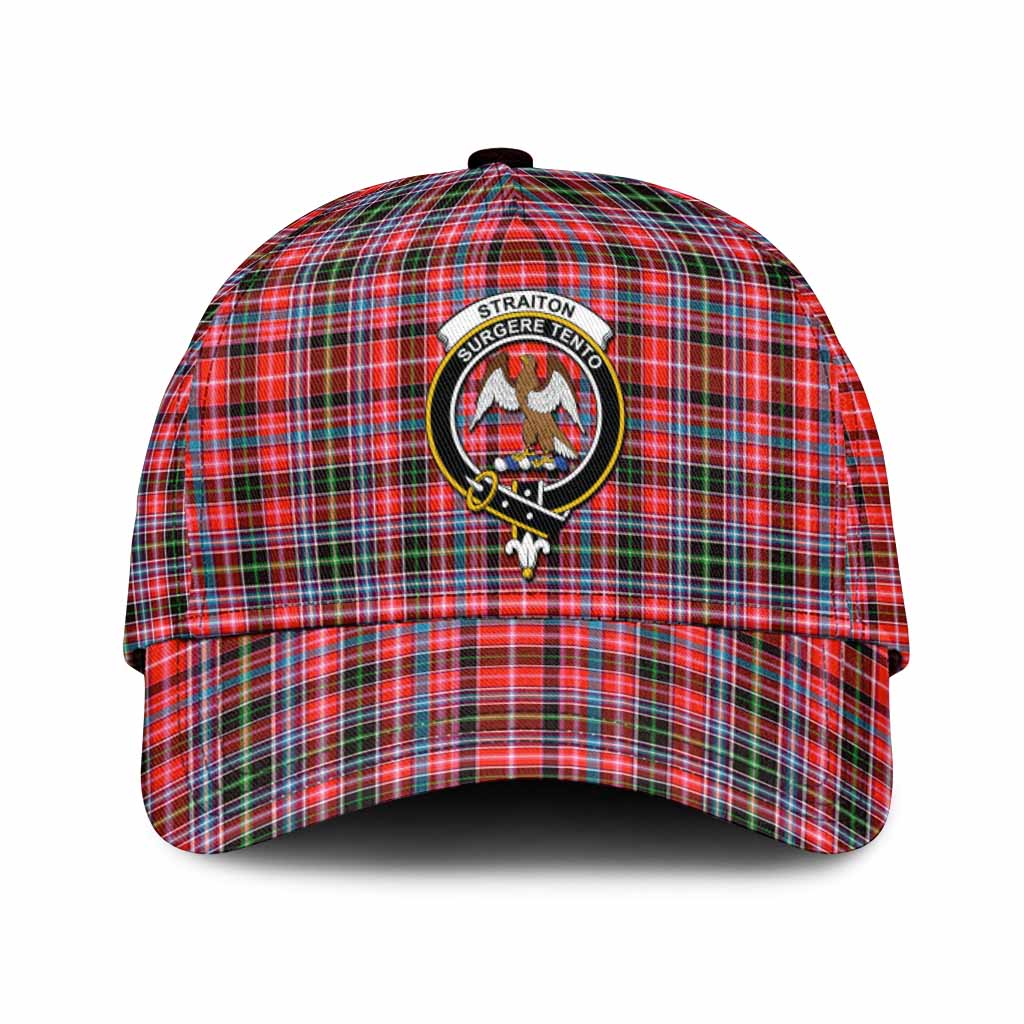 Straiton Tartan Classic Cap with Family Crest