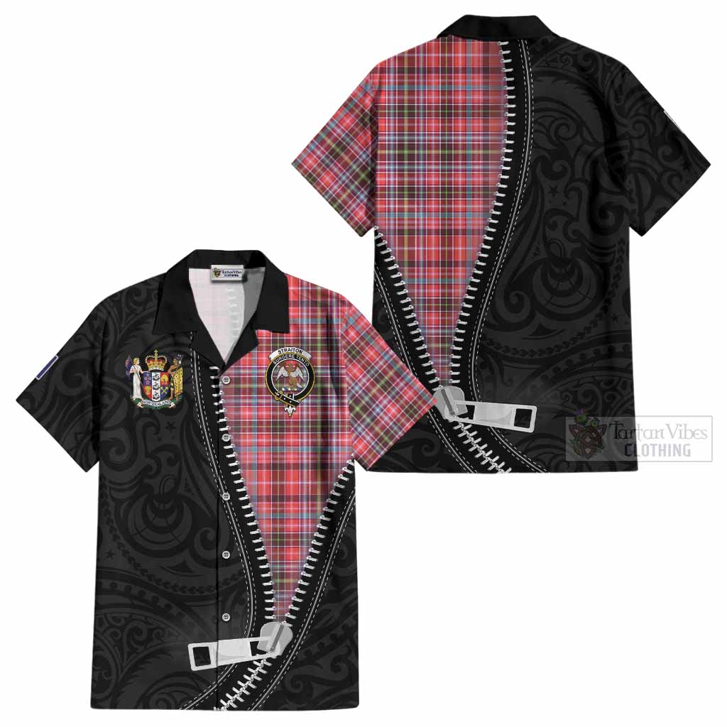 Straiton Tartan Cotton Hawaiian Shirt New Zealand Pattern Unique Zipper Stylized