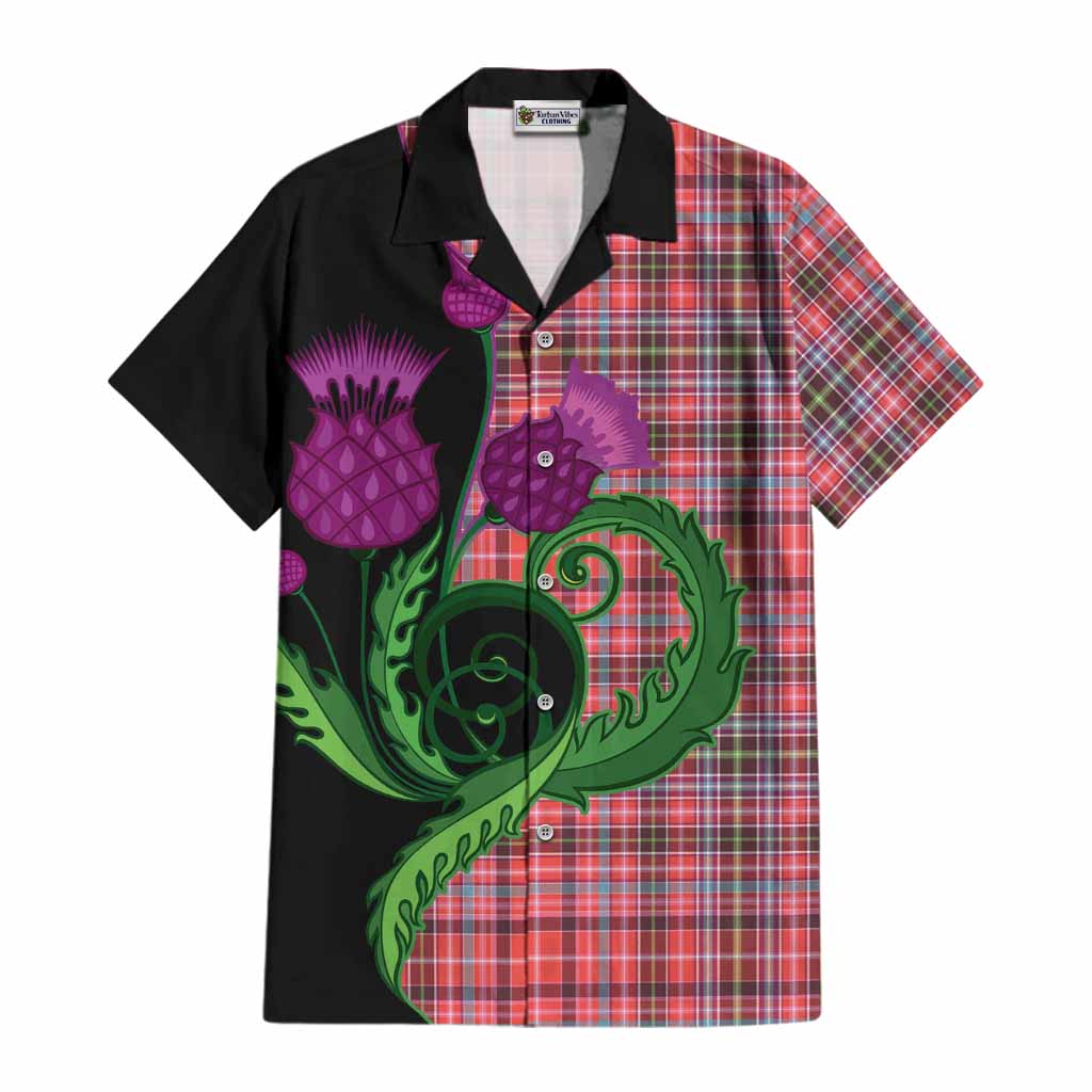 Straiton Tartan Cotton Hawaiian Shirt Traditional Scottish Thistle