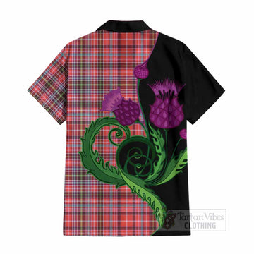 Straiton Tartan Cotton Hawaiian Shirt Traditional Scottish Thistle