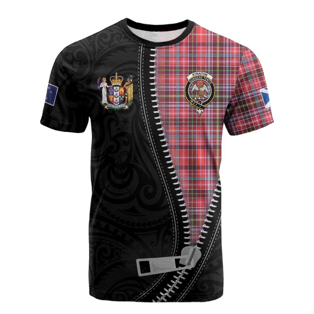 Straiton Tartan Cotton T-shirt New Zealand Pattern Unique Zipper Stylized