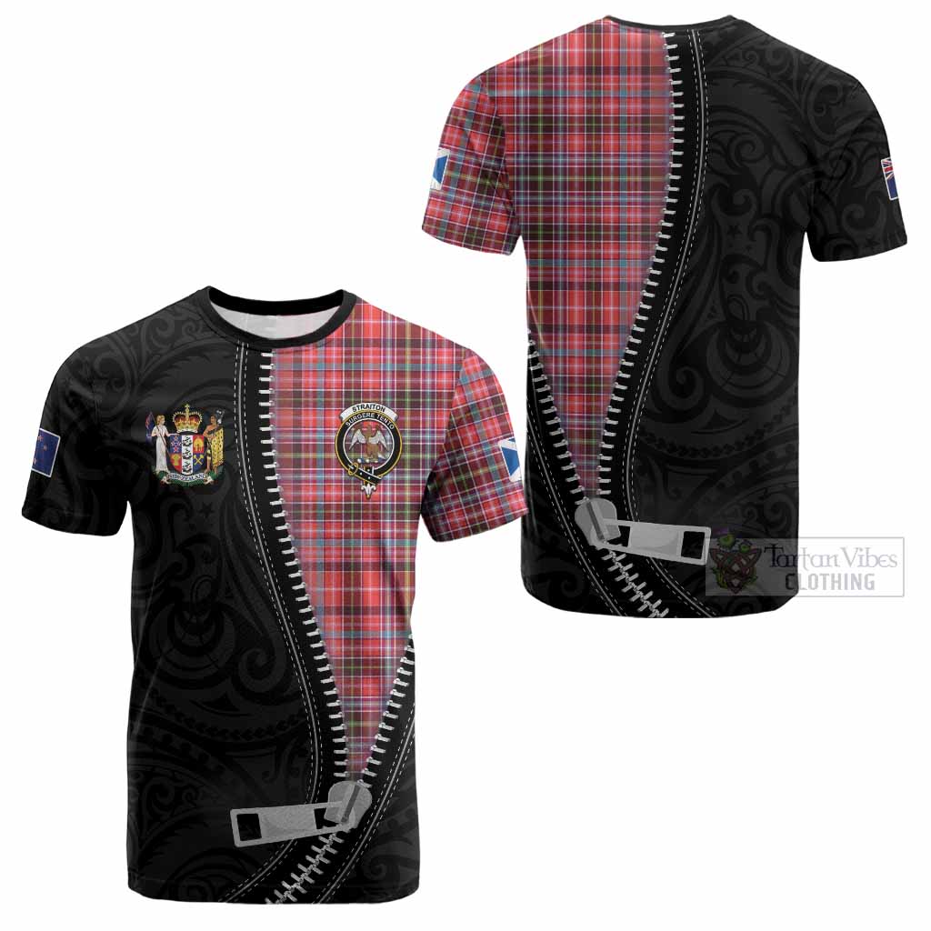 Straiton Tartan Cotton T-shirt New Zealand Pattern Unique Zipper Stylized