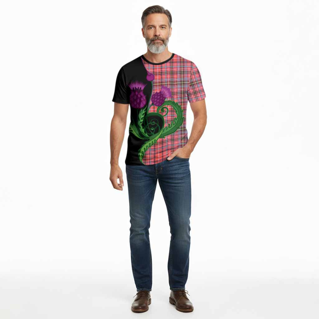 Straiton Tartan Cotton T-shirt Traditional Scottish Thistle
