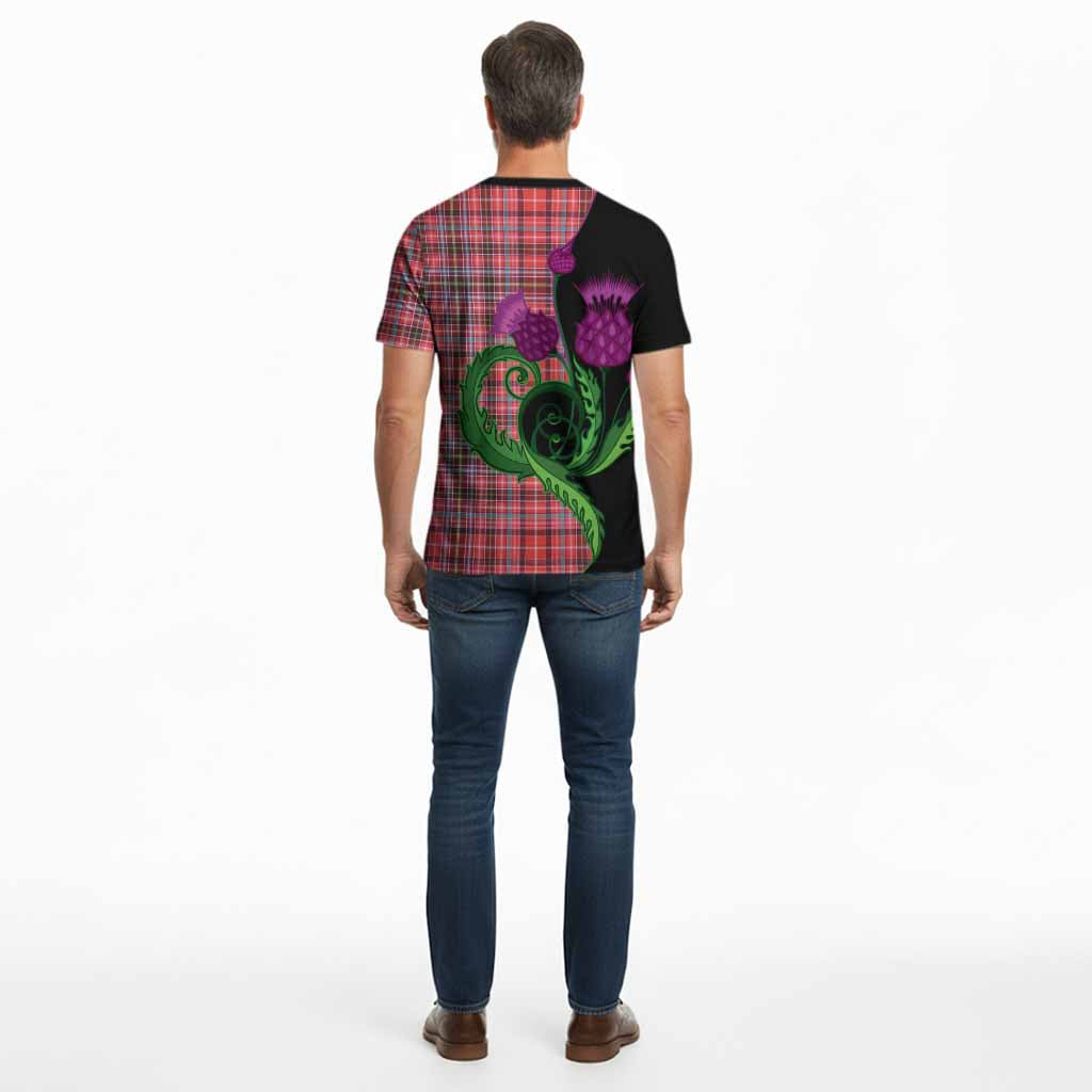 Straiton Tartan Cotton T-shirt Traditional Scottish Thistle