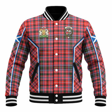 Straiton Tartan Crest Baseball Jacket Scotland Coat of Arm Flag Style