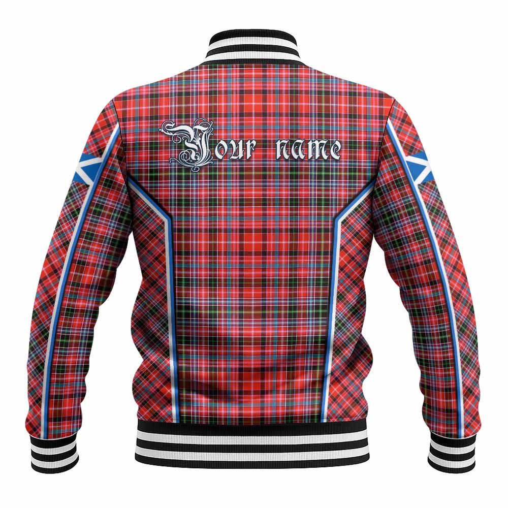 Straiton Tartan Crest Baseball Jacket Scotland Coat of Arm Flag Style - Tartan Vibes Clothing