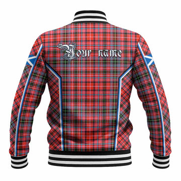 Straiton Tartan Crest Baseball Jacket Scotland Coat of Arm Flag Style