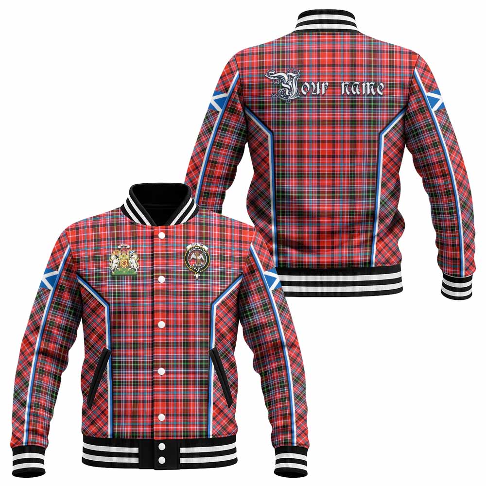 Straiton Tartan Crest Baseball Jacket Scotland Coat of Arm Flag Style - Tartan Vibes Clothing